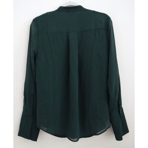 Banana Republic 762767-01-1 Women's Sz M New Hunter Green L/S Tuxedo Shirt - Picture 2 of 12